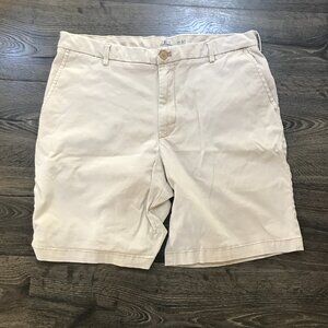 Izod Saltwater Stretch Shorts Men’s 34 Beige 9.5" Inseam Casual Chino